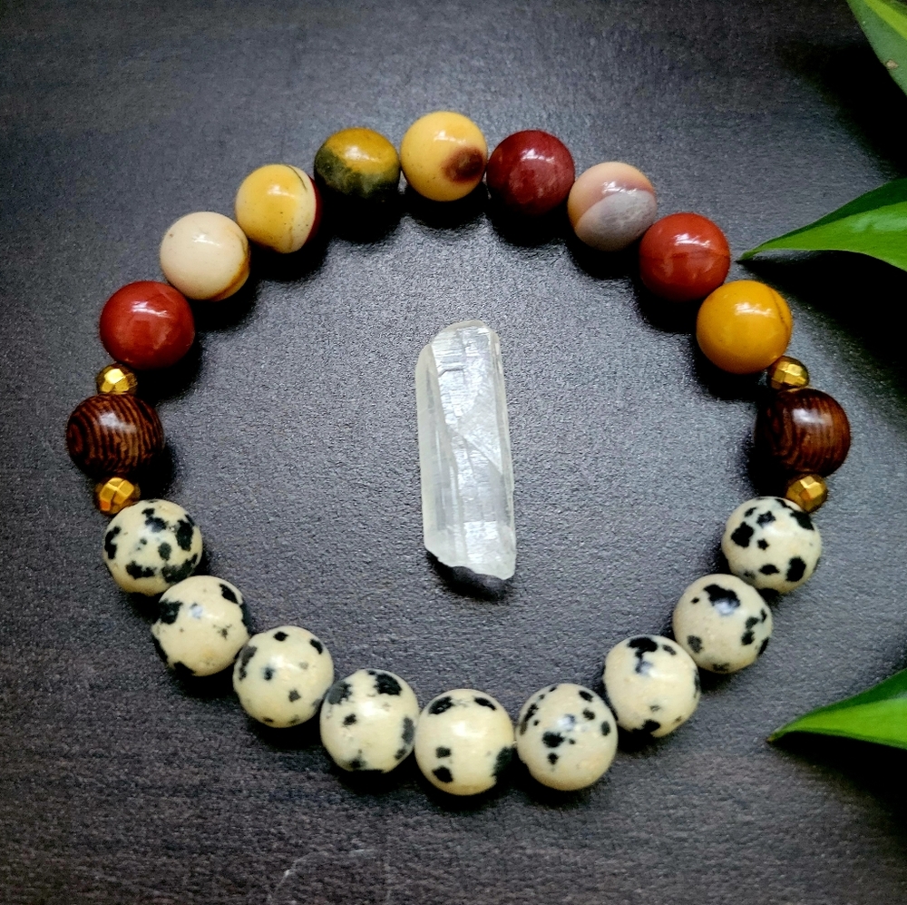 Mookaite & Dalmation Jasper Bracelet